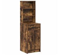 Buffet haut moderne - vidaXL - Chêne fumé - 40 x 40,5 x 135 cm - Bois d'ingénierie - 1 porte à charnières - 1 tiroir