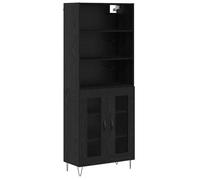 Buffet haut moderne - vidaXL - Chêne Noir - 69,5 x 34 x 180 cm - Bois d'ingénierie - 2 portes - Poids maximal 120 kg