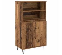 Buffet haut moderne - vidaXL - Marron - Bois d'ingénierie - 60x36x110 cm - 2 portes - Rangement caché