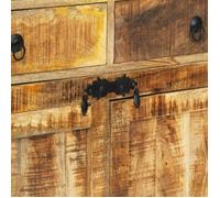 Buffet haut - MOTHINESSTO - Bois de manguier massif - Noir - Vintage - 100x40x175 cm