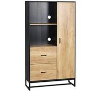 HOMCOM Buffet armoire de cuisine multi-rangements avec un tiroir, placard, 2 niches et passe-câbles en bois et métal | Aosom France