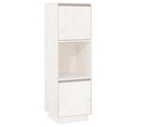 Buffet haut multi-rangement - UU - Blanc - 38x35x117 cm - Bois massif de pin C391