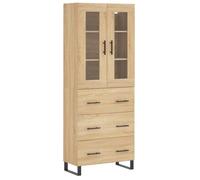 Buffet haut multi-rangement - UU - Chêne sonoma - 69,5x34x180 cm - Bois d'ingénierie C440