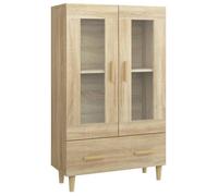 Buffet haut multi-rangement - UU - Chêne sonoma - 70x31x115 cm - Bois d'ingénierie C138