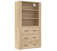 Buffet haut multi-rangement - UU - Chêne sonoma - Bois d'ingénierie C153