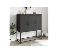 vidaXL Buffet haut 846536 Acier 100,5 x 39 x 107 cm Noir