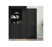 vidaXL Buffet haut noir 30x42,5x185 cm bois d'ingénierie3281393 Noir G