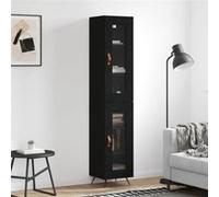 Vidaxl Buffet Haut Noir 34,5x34x180 Cm Bois D'ingénierie Multicolore