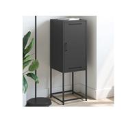 Buffet haut noir 36x39x107 cm acier, buffet, placard, armoire latérale, armoire, armoire de rangement, armoire haute, 846530