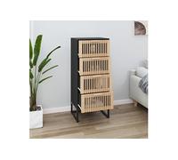 vidaXL Buffet haut noir 40x30x95 cm bois d'ingénierie