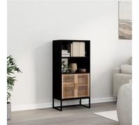 vidaXL Buffet haut noir 60x35x125 cm bois d'ingénierie, buffet, meuble de rangement, placard, armoire, meuble de salon, 352134