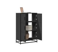 vidaXL Buffet haut noir 68x35x106,5 cm bois d'ingénierie et métal, armoire latérale, armoire de rangement haute, vitrine 849069