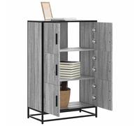 Buffet haut noir 68x35x106,5 cm bois d'ingénierie et métal vidaXL