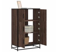 Buffet haut noir 68x35x106,5 cm bois d'ingénierie et métal vidaXL