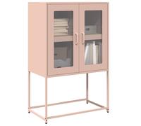 vidaXL Buffet Haut Rose 68x39x107 cm Acier, Armoire, Armoire de Rangement, Buffet Haut, Armoire latérale, Armoire Haute, Armoire Console