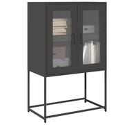 vidaXL Buffet Haut Noir 68x39x107 cm Acier, Armoire, Armoire de Rangement, Buffet Haut, Armoire latérale, Armoire Haute, Armoire Console