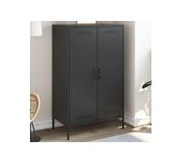 Vidaxl Buffet Haut Noir 68x39x113 Cm Acier Noir