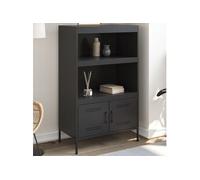 vidaXL Buffet haut Highboard noir 68x39x113 cm acier