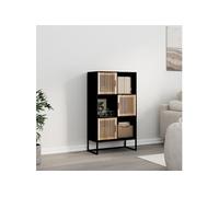 vidaXL Buffet haut noir 70x35x125 cm bois d'ingénierie, buffet, meuble de rangement, placard, armoire, meuble de salon, 352137
