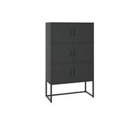 Buffet haut Noir 80x35x135 cm Acier Noir G