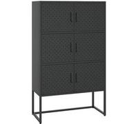 Buffet haut Noir 80x35x135 cm Acier