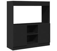 Buffet haut noir 92x33x100 cm bois d ingénierie