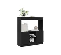 Buffet haut noir 92x33x100 cm bois d ingénierie