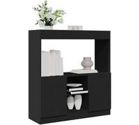 Buffet haut noir 92x33x100 cm bois d ingénierie Noir G