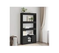 vidaXL Buffet haut noir 92x33x180 cm bois d'ingénierie, armoire à livres, armoire à livres moderne, étagère à livres, 3309619