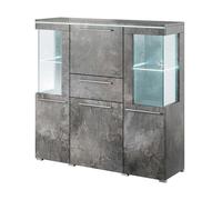 Buffet haut pour salon couleur gris effet ardoise collection BOMBAY
