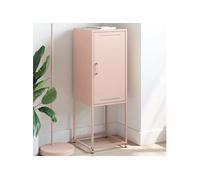 vidaXL Buffet haut en acier 36x39x107 cm rose