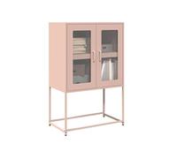 vidaXL Buffet Haut Rose 68x39x107 cm Acier, Armoire, Armoire de Rangement, Buffet Haut, Armoire latérale, Armoire Haute, Armoire Console