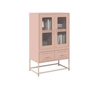 Buffet haut rose 68x39x111,5 cm acier, armoire, armoire de rangement, buffet haut, armoire latérale, armoire haute, 853363
