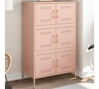 Vidaxl Buffet Haut Rose 68x39x113 Cm Acier Rose