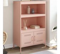 Vidaxl Buffet Haut Rose 68x39x113 Cm Acier Rose