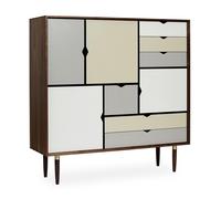 Buffet haut S3 avec façades coloré L130 x W43 x H132 cm