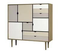 Buffet haut S3 avec façades coloré WxHxD 130x132x43cm