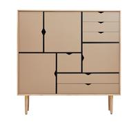 Buffet haut S3 avec façades coloré WxHxD 130x132x43cm