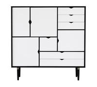 Buffet haut S3 façades blanches WxHxD 130x132x43cm