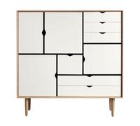 Buffet haut S3 façades blanches WxHxD 130x132x43cm