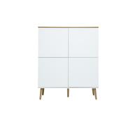 Buffet haut scandinave finition bois clair chêne et blanc L110 cm ANDERS