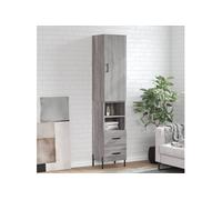 Vidaxl Buffet Haut Sonoma Gris 34,5x34x180 Cm Bois D'ingénierie Gris