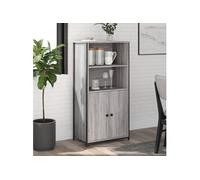 Buffet haut sonoma gris 62x36x121,5 cm bois d ingénierie