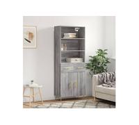 vidaXL Buffet haut Sonoma gris 69,5x34x180 cm Bois d'ingénierie