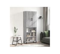 Vidaxl Buffet Haut Sonoma Gris 69,5x34x180 Cm Bois D'ingénierie Gris