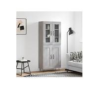 vidaXL Buffet haut Sonoma Bois d'ingénierie 69,5x34x180 cm Gris