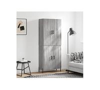 Vidaxl Buffet Haut Sonoma Gris 69,5x34x180 Cm Bois D'ingénierie Gris
