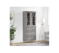 Vidaxl Buffet Haut Sonoma Gris 69,5x34x180 Cm Bois D'ingénierie Gris