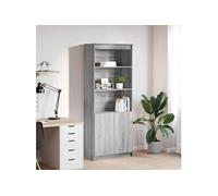 Buffet haut sonoma gris 70x35x180 cm bois d ingénierie