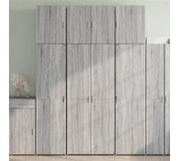 vidaXL Buffet haut Sonoma gris 80×42,5×249 cm bois d'ingénierie Multicolore